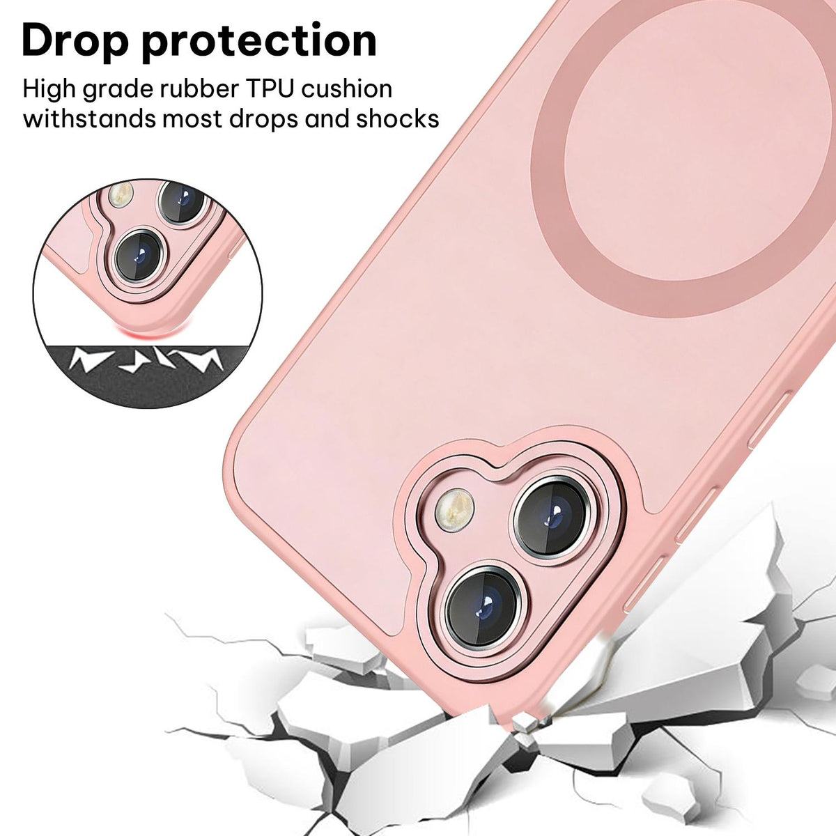 For Galaxy A06 5G XDcase Skin Feel Magnetic Frosted Phone Case with Lens Film - Pink - EDA009873201A