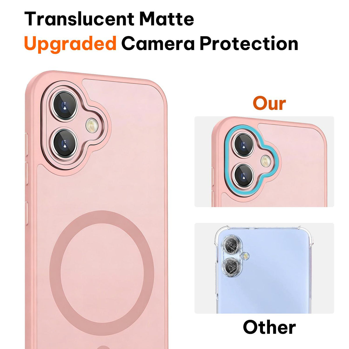 For Galaxy A06 5G XDcase Skin Feel Magnetic Frosted Phone Case with Lens Film - Pink - EDA009873201A