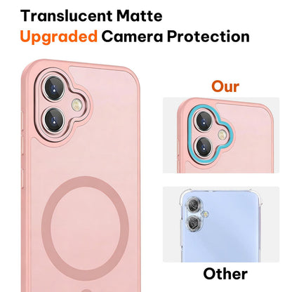 For Galaxy A06 5G XDcase Skin Feel Magnetic Frosted Phone Case with Lens Film - Pink - EDA009873201A