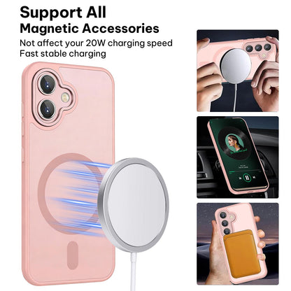 For Galaxy A06 5G XDcase Skin Feel Magnetic Frosted Phone Case with Lens Film - Pink - EDA009873201A