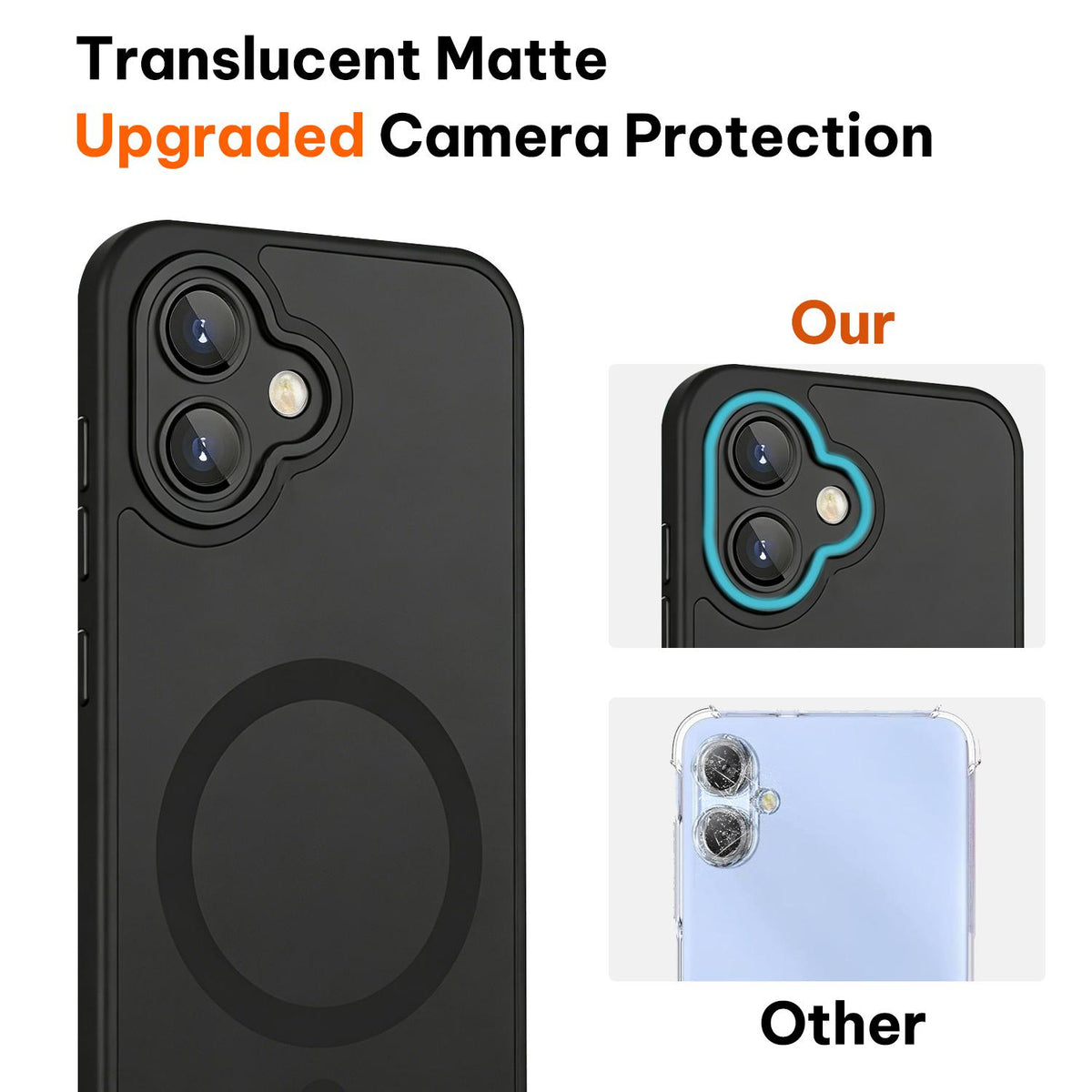 For Galaxy A06 5G XDcase Skin Feel Magnetic Frosted Phone Case with Lens Film - Black - EDA009873201B