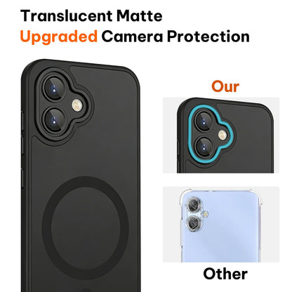 For Galaxy A06 5G XDcase Skin Feel Magnetic Frosted Phone Case with Lens Film - Black - EDA009873201B