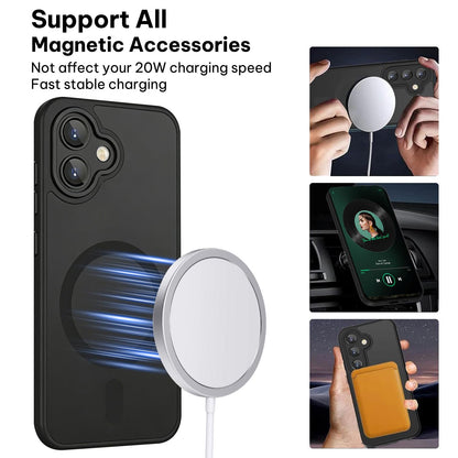 For Galaxy A06 5G XDcase Skin Feel Magnetic Frosted Phone Case with Lens Film - Black - EDA009873201B