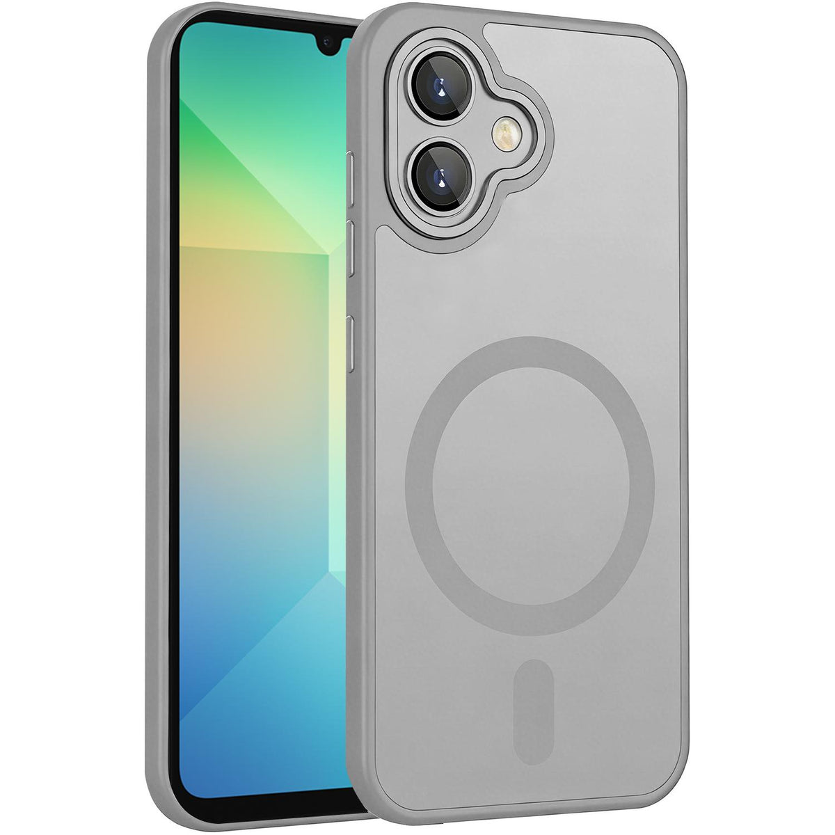 For Galaxy A06 5G XDcase Skin Feel Magnetic Frosted Phone Case with Lens Film - Grey - EDA009873201C