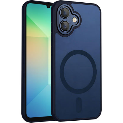 For Galaxy A06 5G XDcase Skin Feel Magnetic Frosted Phone Case with Lens Film - Dark Blue - EDA009873201D