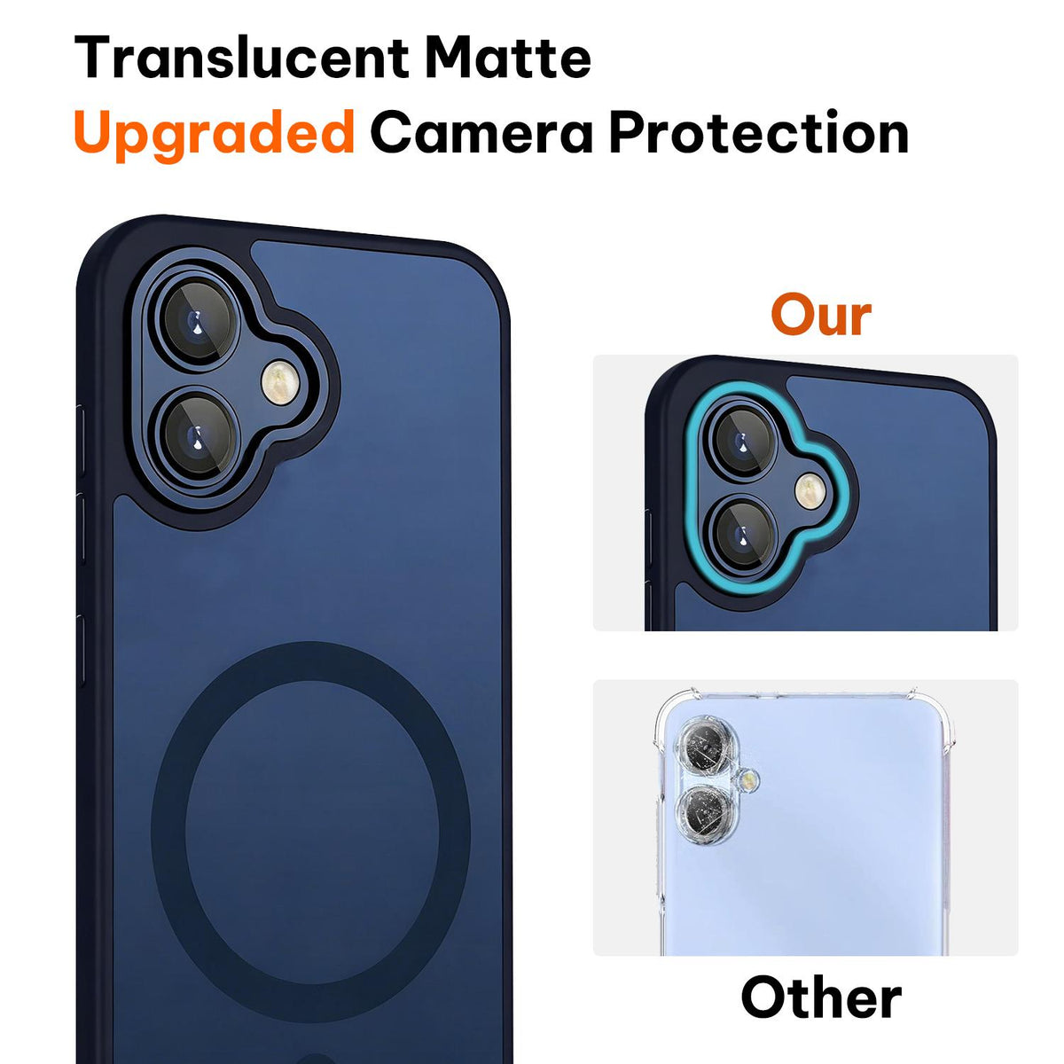 For Galaxy A06 5G XDcase Skin Feel Magnetic Frosted Phone Case with Lens Film - Dark Blue - EDA009873201D