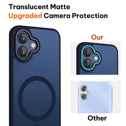 For Galaxy A06 5G XDcase Skin Feel Magnetic Frosted Phone Case with Lens Film - Dark Blue - EDA009873201D