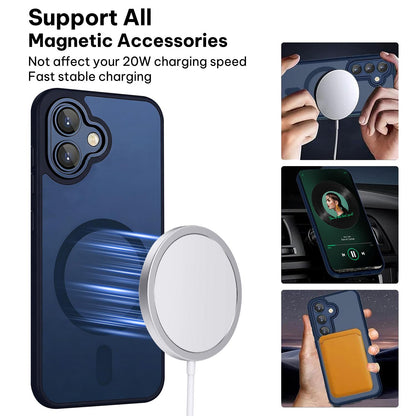 For Galaxy A06 5G XDcase Skin Feel Magnetic Frosted Phone Case with Lens Film - Dark Blue - EDA009873201D
