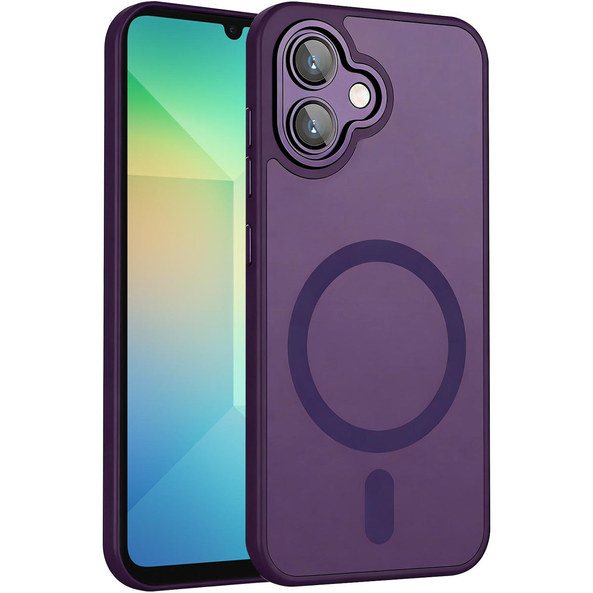 For Galaxy A06 5G XDcase Skin Feel Magnetic Frosted Phone Case with Lens Film - Purple - EDA009873201E