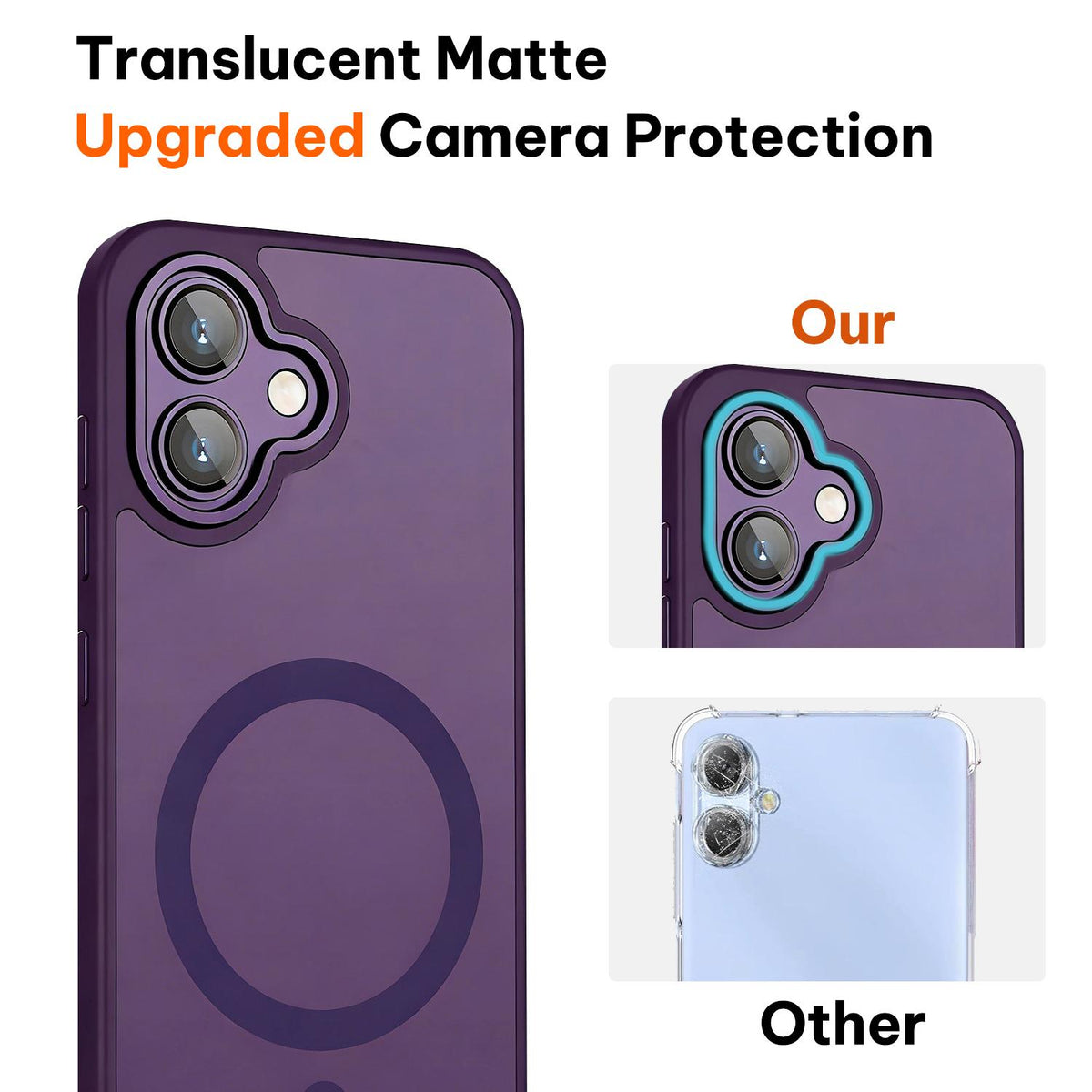 For Galaxy A06 5G XDcase Skin Feel Magnetic Frosted Phone Case with Lens Film - Purple - EDA009873201E