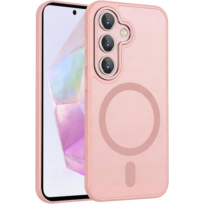 For Galaxy A35 5G XDcase Skin Feel Magnetic Frosted Phone Case with Lens Film - Pink - EDA009873207A