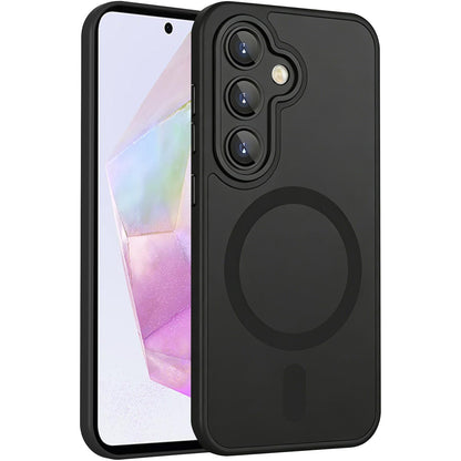 For Galaxy A35 5G XDcase Skin Feel Magnetic Frosted Phone Case with Lens Film - Black - EDA009873207B