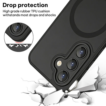 For Galaxy A35 5G XDcase Skin Feel Magnetic Frosted Phone Case with Lens Film - Black - EDA009873207B