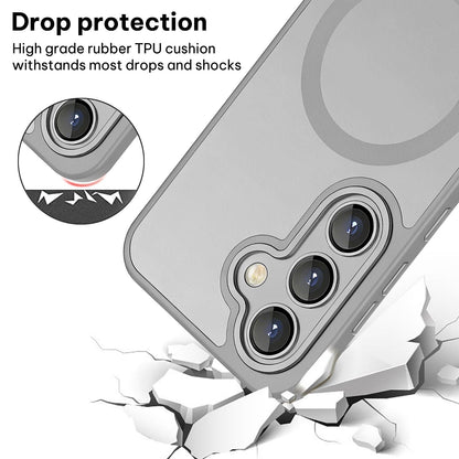 For Galaxy A35 5G XDcase Skin Feel Magnetic Frosted Phone Case with Lens Film - Grey - EDA009873207C