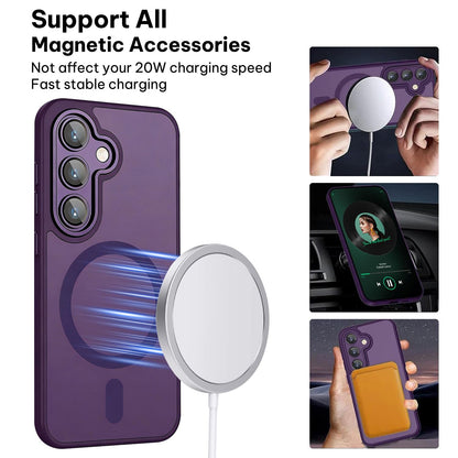 For Galaxy A35 5G XDcase Skin Feel Magnetic Frosted Phone Case with Lens Film - Purple - EDA009873207E