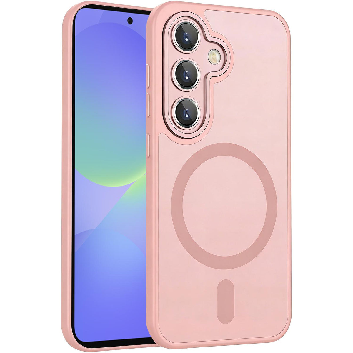 For Galaxy A36 5G XDcase Skin Feel Magnetic Frosted Phone Case with Lens Film - Pink - EDA009873208A