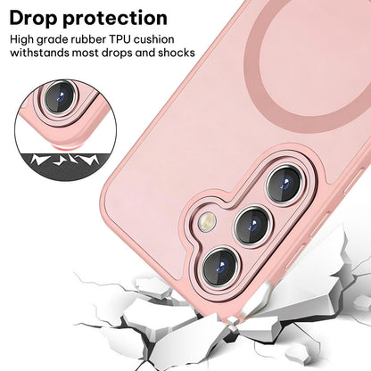 For Galaxy A36 5G XDcase Skin Feel Magnetic Frosted Phone Case with Lens Film - Pink - EDA009873208A