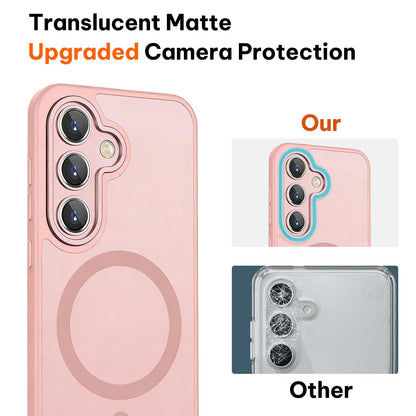 For Galaxy A36 5G XDcase Skin Feel Magnetic Frosted Phone Case with Lens Film - Pink - EDA009873208A