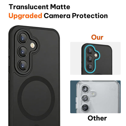 For Galaxy A36 5G XDcase Skin Feel Magnetic Frosted Phone Case with Lens Film - Black - EDA009873208B