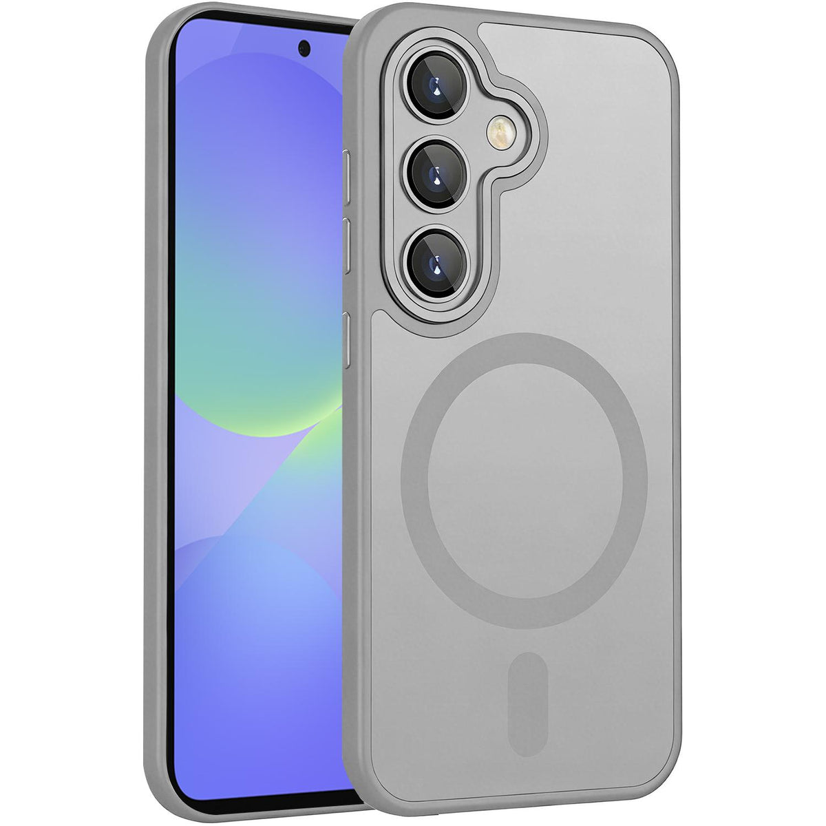 For Galaxy A36 5G XDcase Skin Feel Magnetic Frosted Phone Case with Lens Film - Grey - EDA009873208C