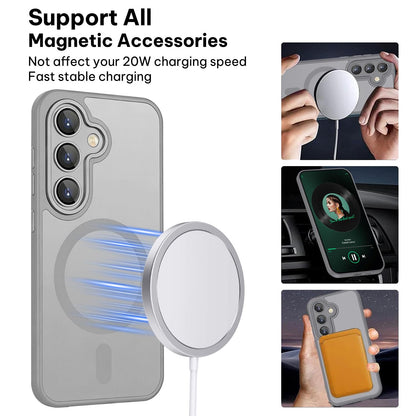 For Galaxy A36 5G XDcase Skin Feel Magnetic Frosted Phone Case with Lens Film - Grey - EDA009873208C