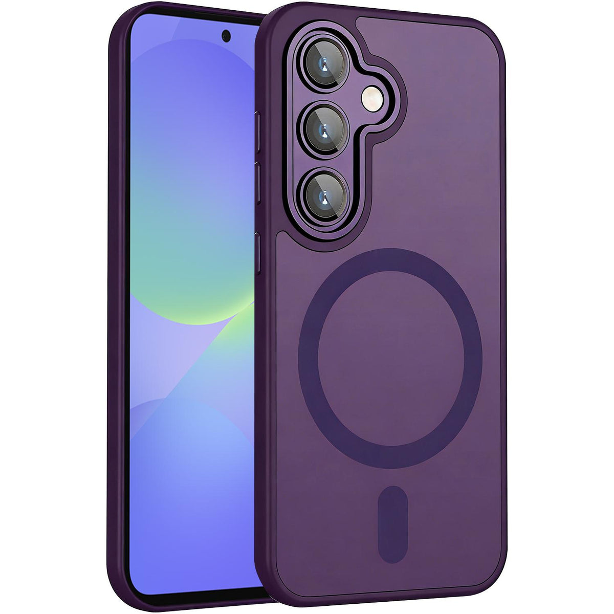 For Galaxy A36 5G XDcase Skin Feel Magnetic Frosted Phone Case with Lens Film - Purple - EDA009873208E