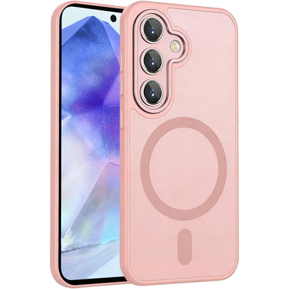 For Galaxy A55 5G XDcase Skin Feel Magnetic Frosted Phone Case with Lens Film - Pink - EDA009873210A