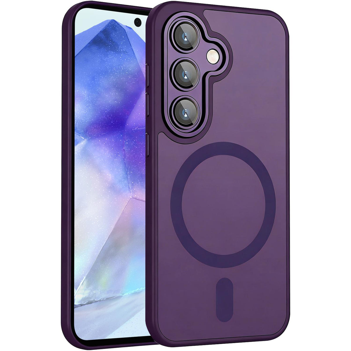For Galaxy A55 5G XDcase Skin Feel Magnetic Frosted Phone Case with Lens Film - Purple - EDA009873210E