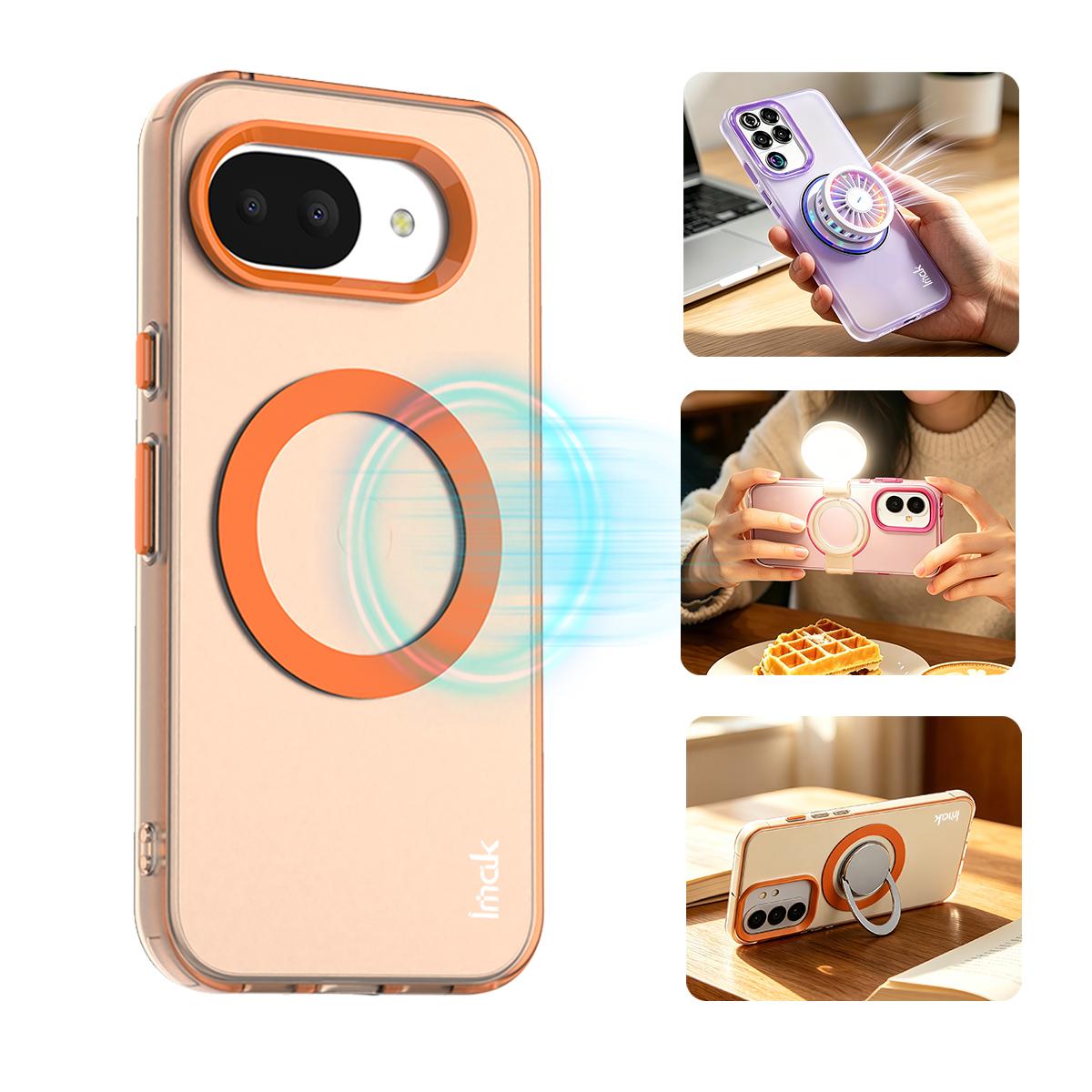 For Google Pixel 10a imak Candy Series Magnetic Shockproof Phone Case - Orange - EDA009874401D