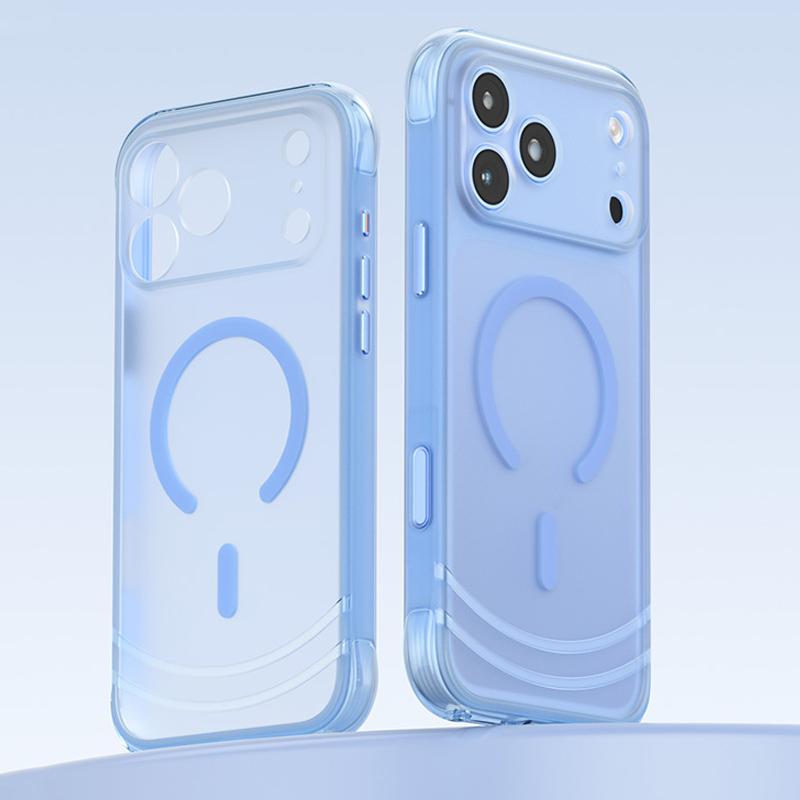 For iPhone 17 Pro QN2 Skin-Friendly AirBag Magnetic Shockproof Phone Case - Sky Blue - EDA009883401A