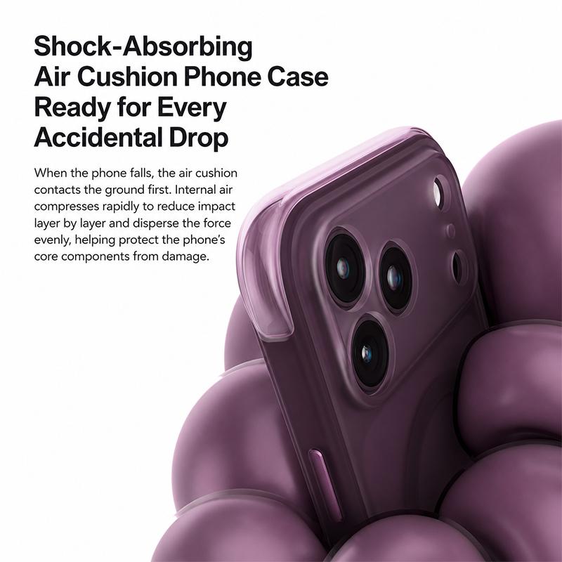 For iPhone 17 Pro QN2 Skin-Friendly AirBag Magnetic Shockproof Phone Case - Sky Blue - EDA009883401A