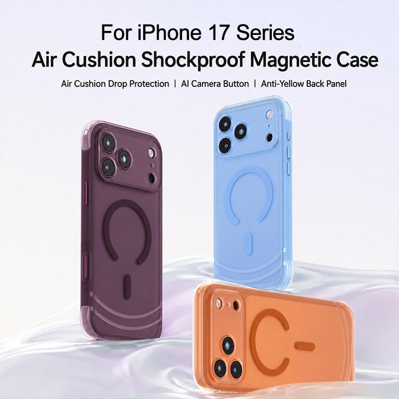 For iPhone 17 Pro QN2 Skin-Friendly AirBag Magnetic Shockproof Phone Case - Purple - EDA009883401B