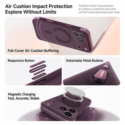 For iPhone 17 Pro QN2 Skin-Friendly AirBag Magnetic Shockproof Phone Case - Orange - EDA009883401E