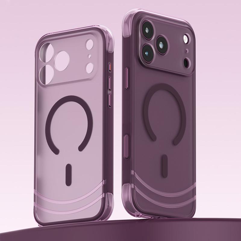 For iPhone 18 Pro QN2 Skin-Friendly AirBag Magnetic Shockproof Phone Case - Purple - EDA009883403B