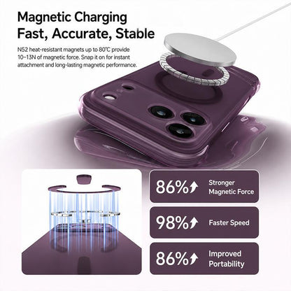 For iPhone 18 Pro QN2 Skin-Friendly AirBag Magnetic Shockproof Phone Case - Purple - EDA009883403B