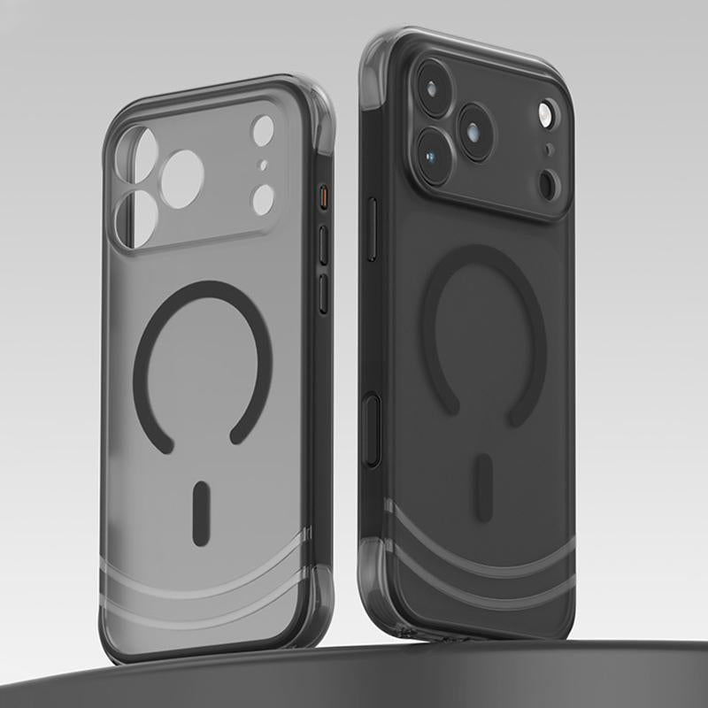 For iPhone 18 Pro QN2 Skin-Friendly AirBag Magnetic Shockproof Phone Case - Black - EDA009883403C