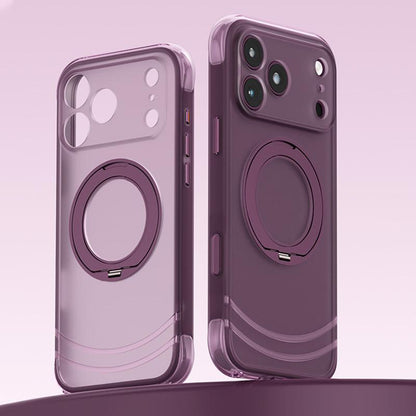 For iPhone 18 Pro QN2 Skin-Friendly AirBag Magnetic Shockproof Phone Case with 360 Rotation Holder - Purple - EDA009883601B