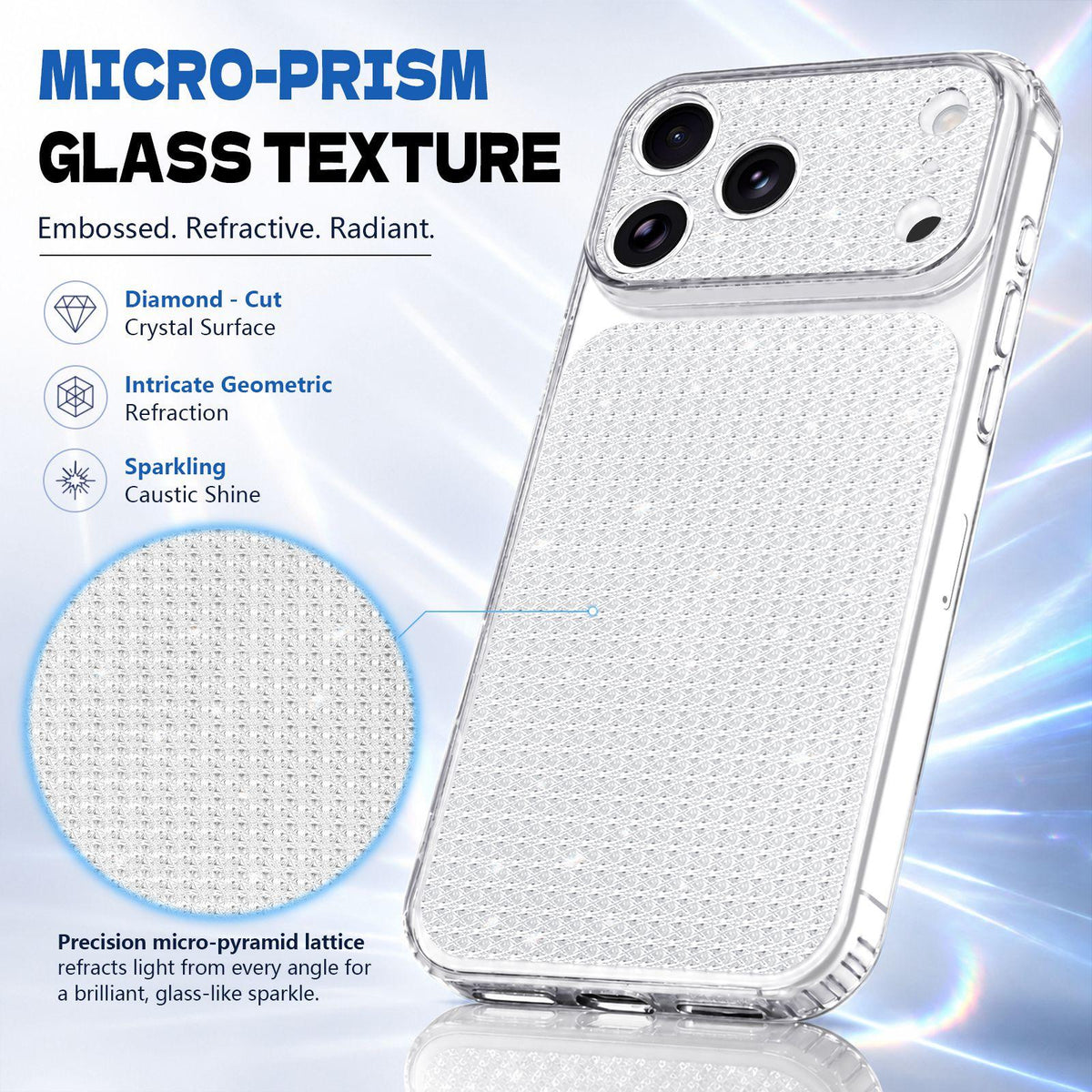 For iPhone 18 Sparkling Diamond Glitter Airbag Phone Case - White - EDA009883701A