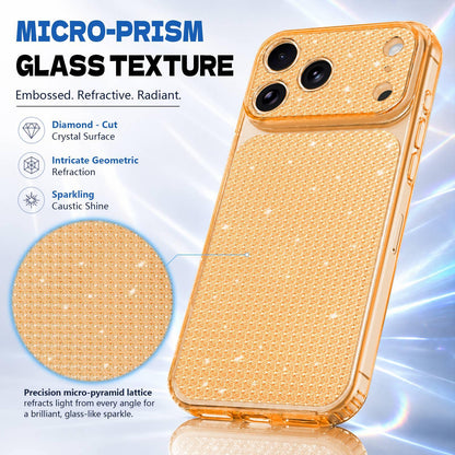For iPhone 18 Sparkling Diamond Glitter Airbag Phone Case - Orange - EDA009883701B