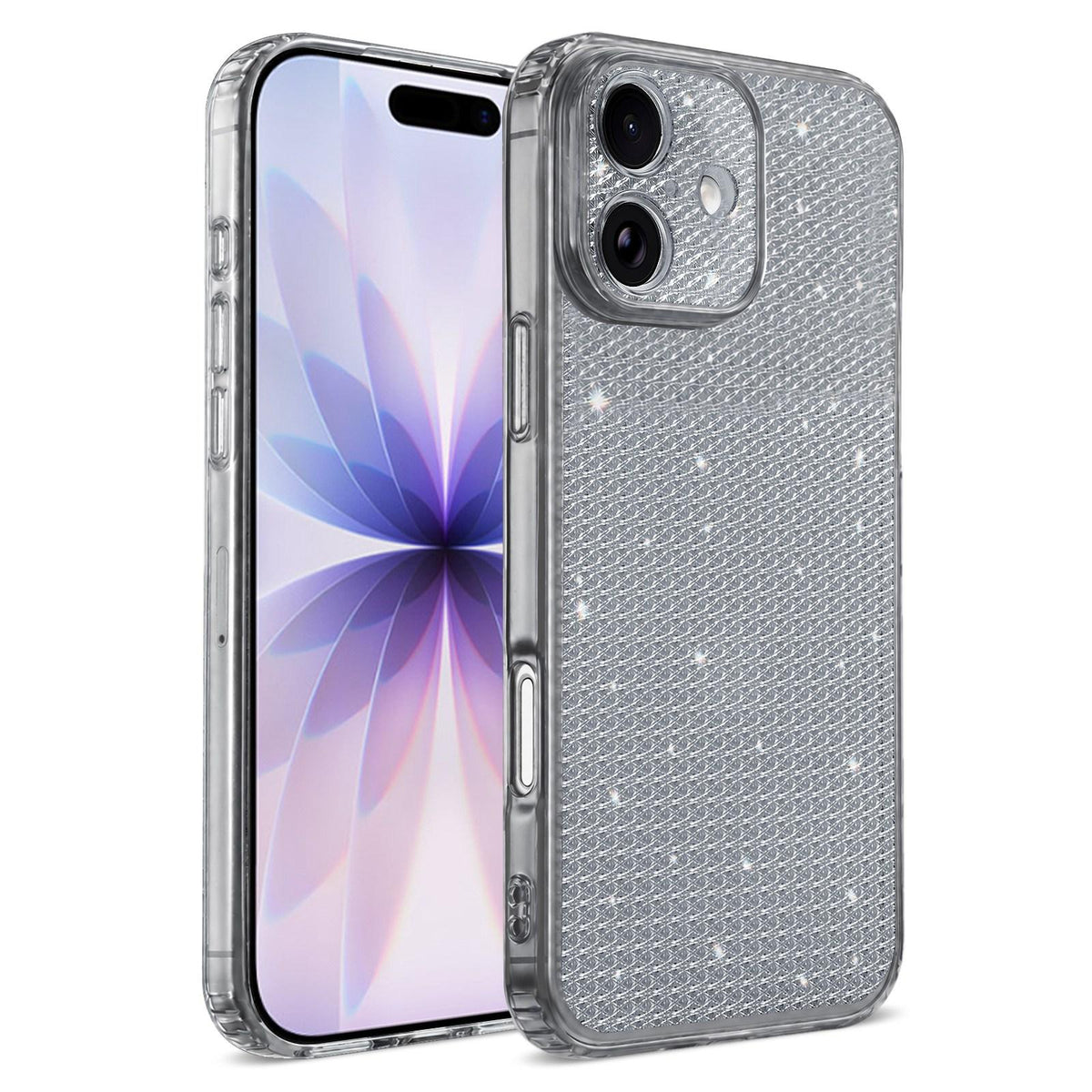 For iPhone 18 Sparkling Diamond Glitter Airbag Phone Case - Black - EDA009883701D