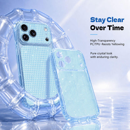 For iPhone 18 Sparkling Diamond Glitter Airbag Phone Case - Blue - EDA009883701E