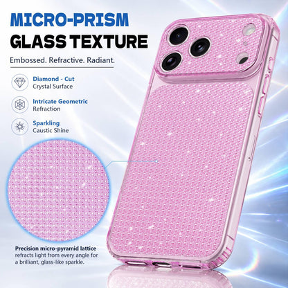 For iPhone 18 Pro Sparkling Diamond Glitter Airbag Phone Case - Pink - EDA009883702C