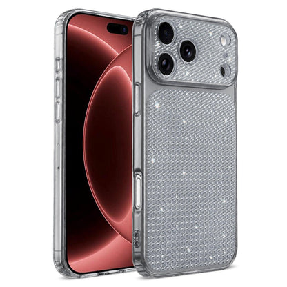 For iPhone 18 Pro Sparkling Diamond Glitter Airbag Phone Case - Black - EDA009883702D
