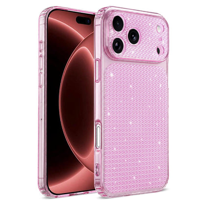 For iPhone 18 Pro Max Sparkling Diamond Glitter Airbag Phone Case - Pink - EDA009883703C
