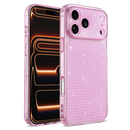 For iPhone 17 Pro Max Sparkling Diamond Glitter Airbag Phone Case - Pink - EDA009883704C