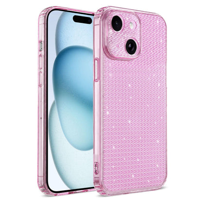 For iPhone 15 Sparkling Diamond Glitter Airbag Phone Case - Pink - EDA009883712C