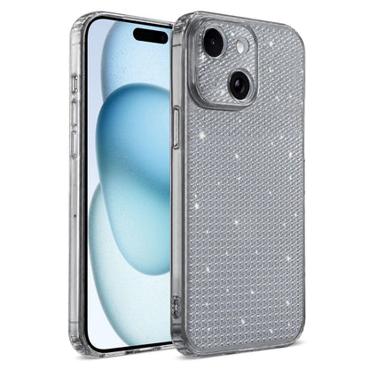 For iPhone 15 Sparkling Diamond Glitter Airbag Phone Case - Black - EDA009883712D