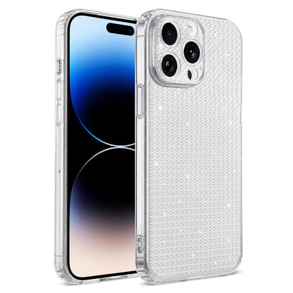 For iPhone 14 Pro Sparkling Diamond Glitter Airbag Phone Case - White - EDA009883713A