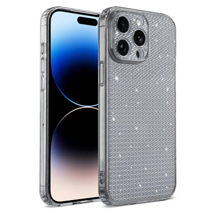 For iPhone 14 Pro Sparkling Diamond Glitter Airbag Phone Case - Black - EDA009883713D