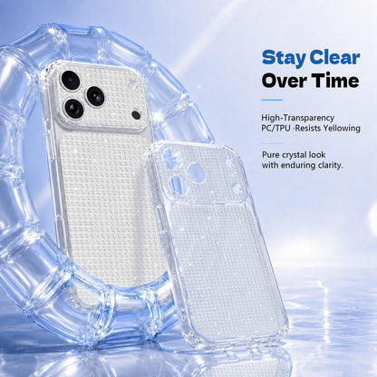 For iPhone 14 Sparkling Diamond Glitter Airbag Phone Case - White - EDA009883714A